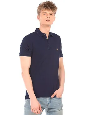 Aeropostale Dark Wash Pique Polo Shirt