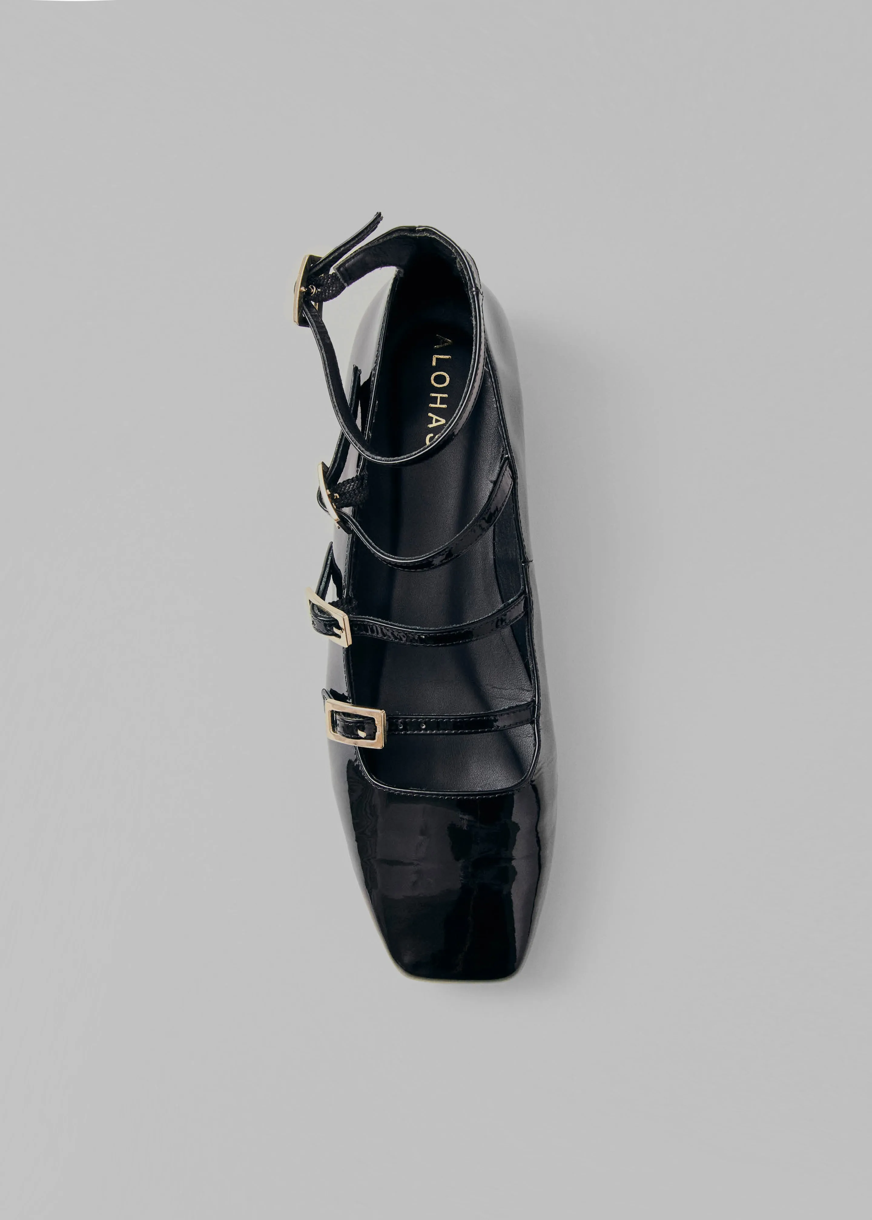 Alohas Luke Onix Leather Ballet Flats - Black