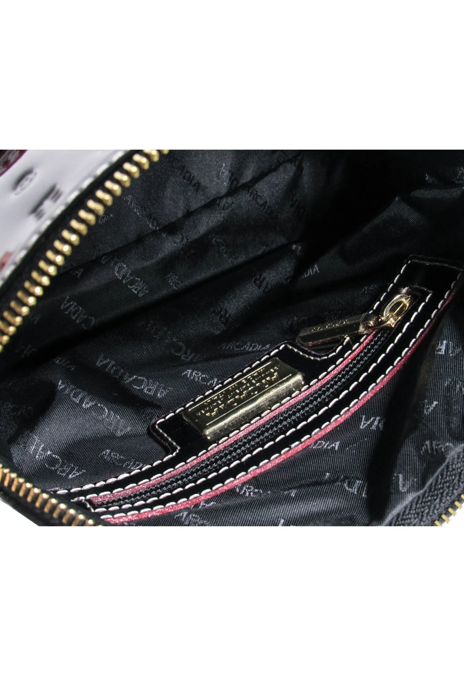 Arcadia - Black Logo Embossed Patent Leather Crossbody