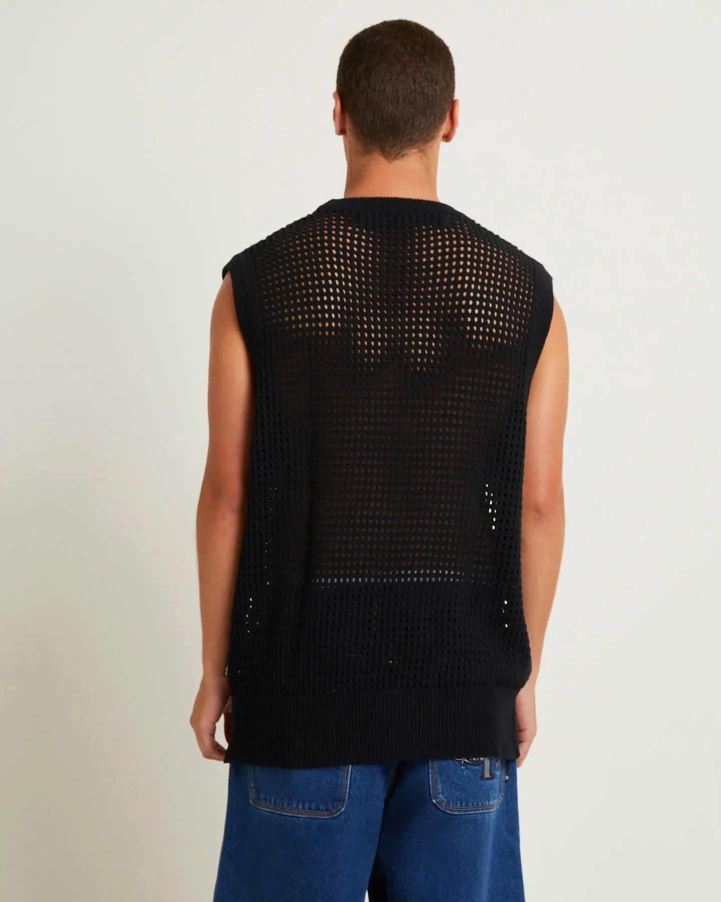 Black Noise White Rain Lydo Net Knit Vest - Black | SurfStitch