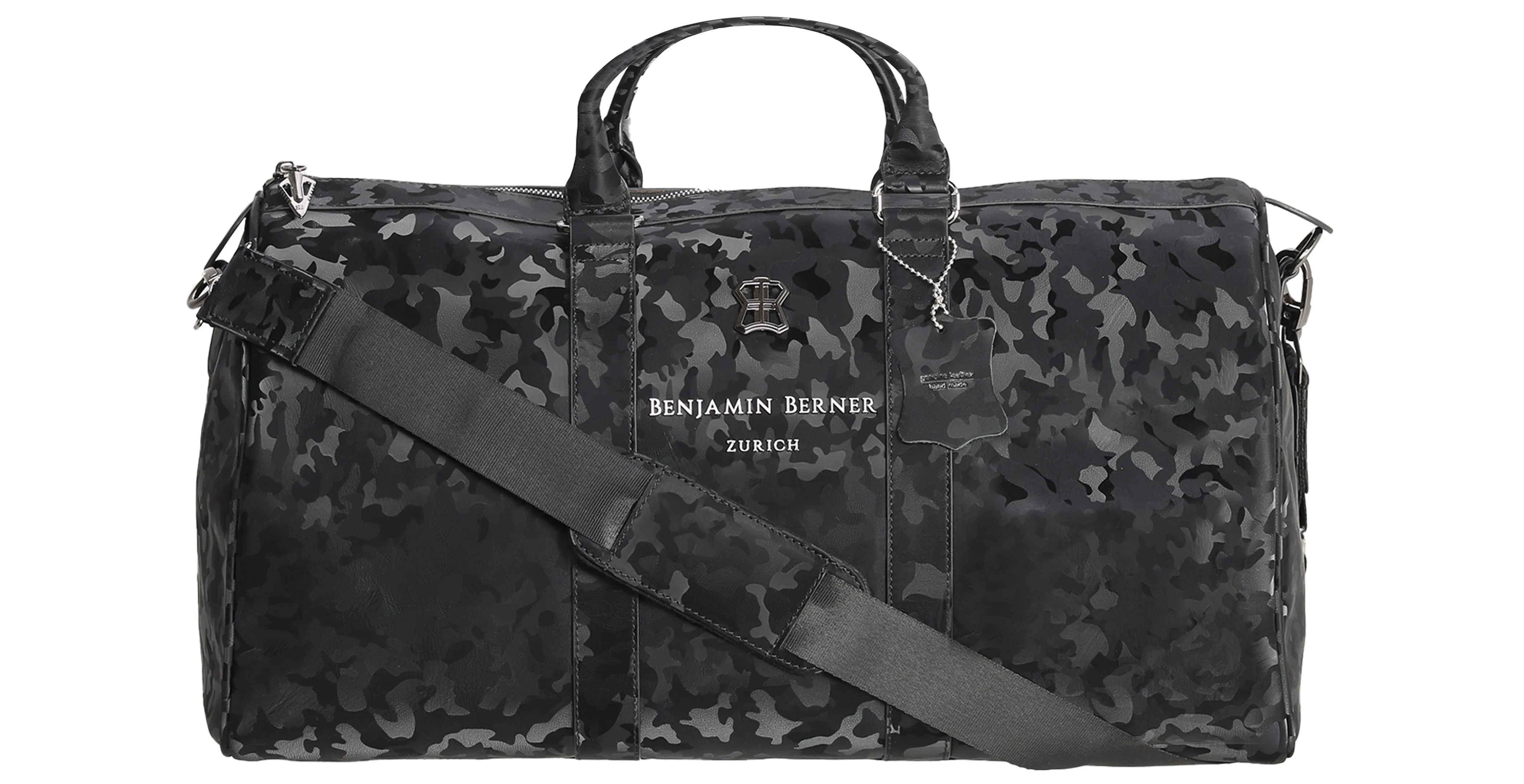 BNJ TRAVEL BAG BLACK REFLECTIVE CAMOUFLAGE CALFSKIN