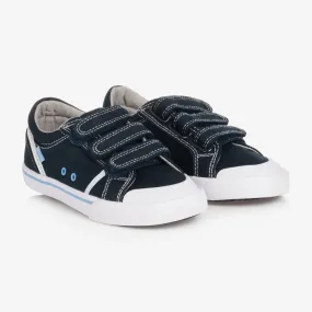 Boys Navy Blue Canvas Trainers