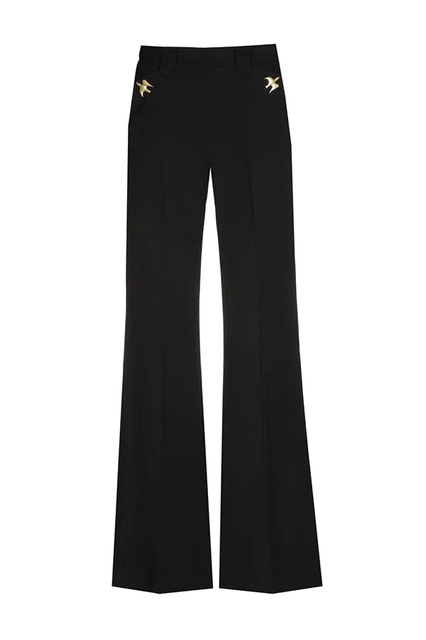 Caroline Biss SWALLOW DETAIL STRAIGHT TROUSERS