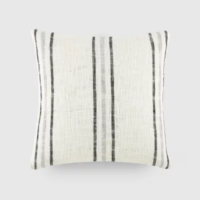 Casual Comfort Framed Stripe Yarn Dyed Square Throw Pillow