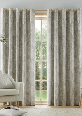 Catherine Lansfield Alder Trees Cotton Lined Eyelet Curtains