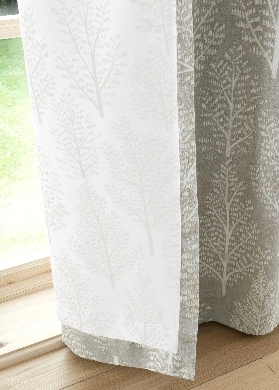 Catherine Lansfield Alder Trees Cotton Lined Eyelet Curtains