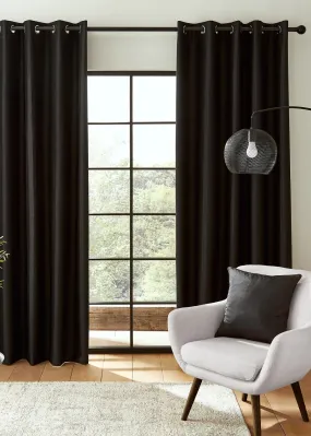 Catherine Lansfield Faux Silk Blackout Thermal Insulating Eyelet Curtains