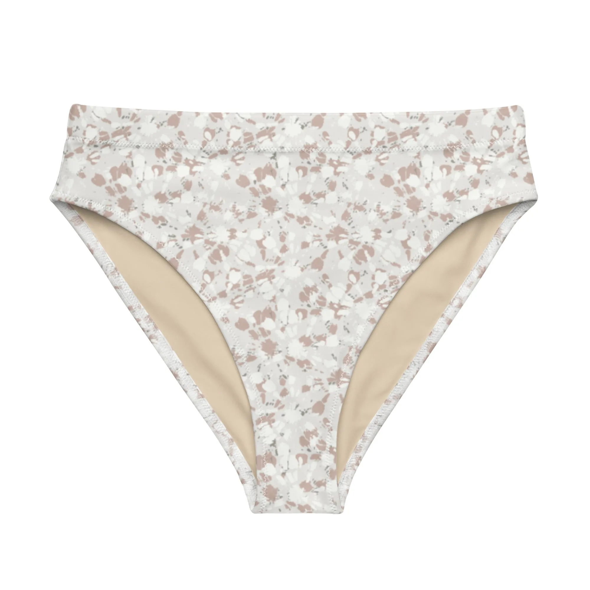 Champagne Tie Dye High Waisted Bikini Bottom