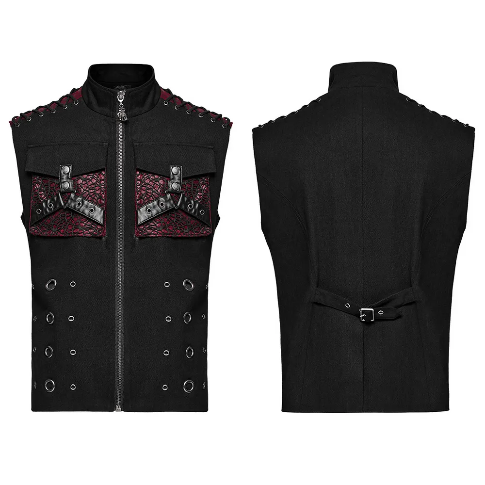 Chic Punk-Inspired Vest with Zip and Metal Detail