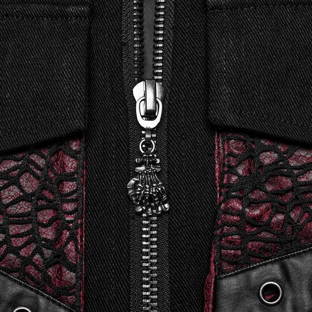 Chic Punk-Inspired Vest with Zip and Metal Detail