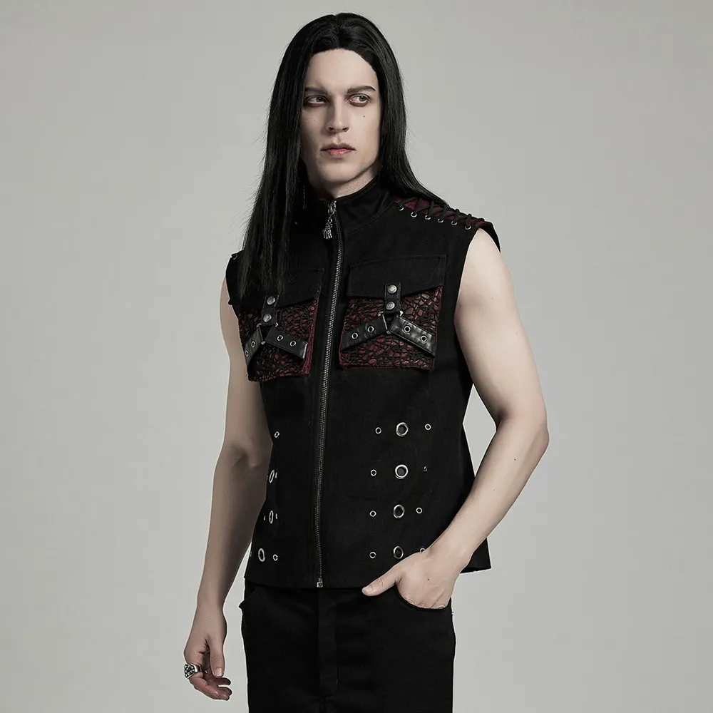 Chic Punk-Inspired Vest with Zip and Metal Detail