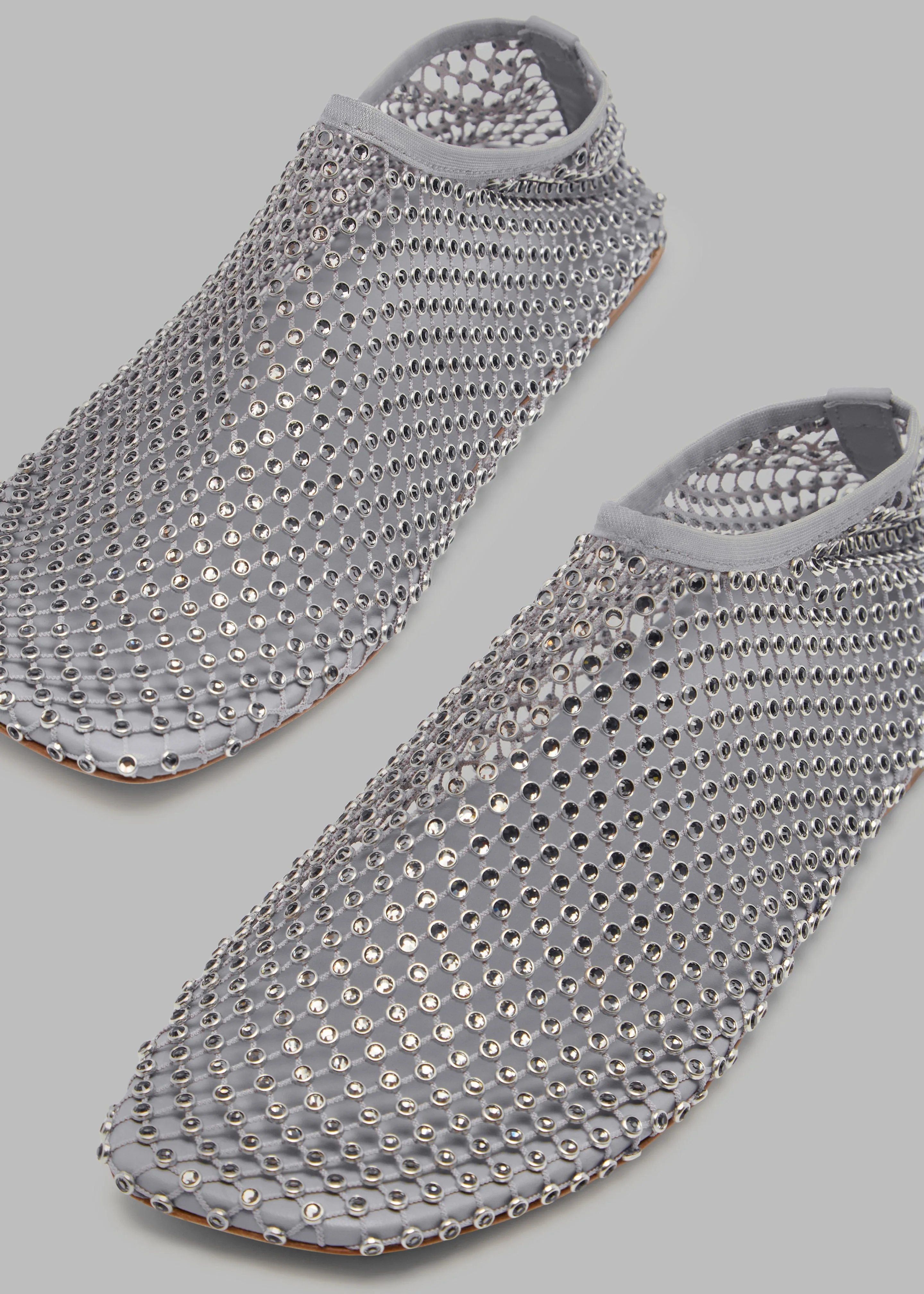 Christopher Esber Minette Crystal Flats - Slate Grey