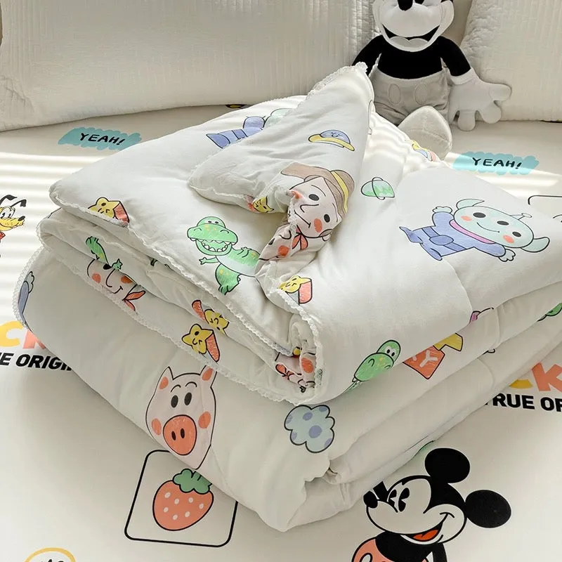 Class A soybean fiber knitted cotton summer cool quilt machine washable summer children's thin quilt spring and autumn summer ai