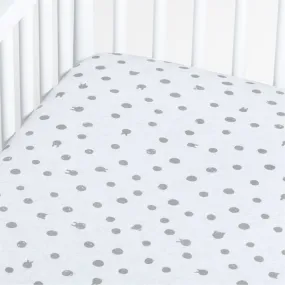 Crate&Barrel Baby's First Animal Dot Organic Jersey Baby Crib Fitted Sheet