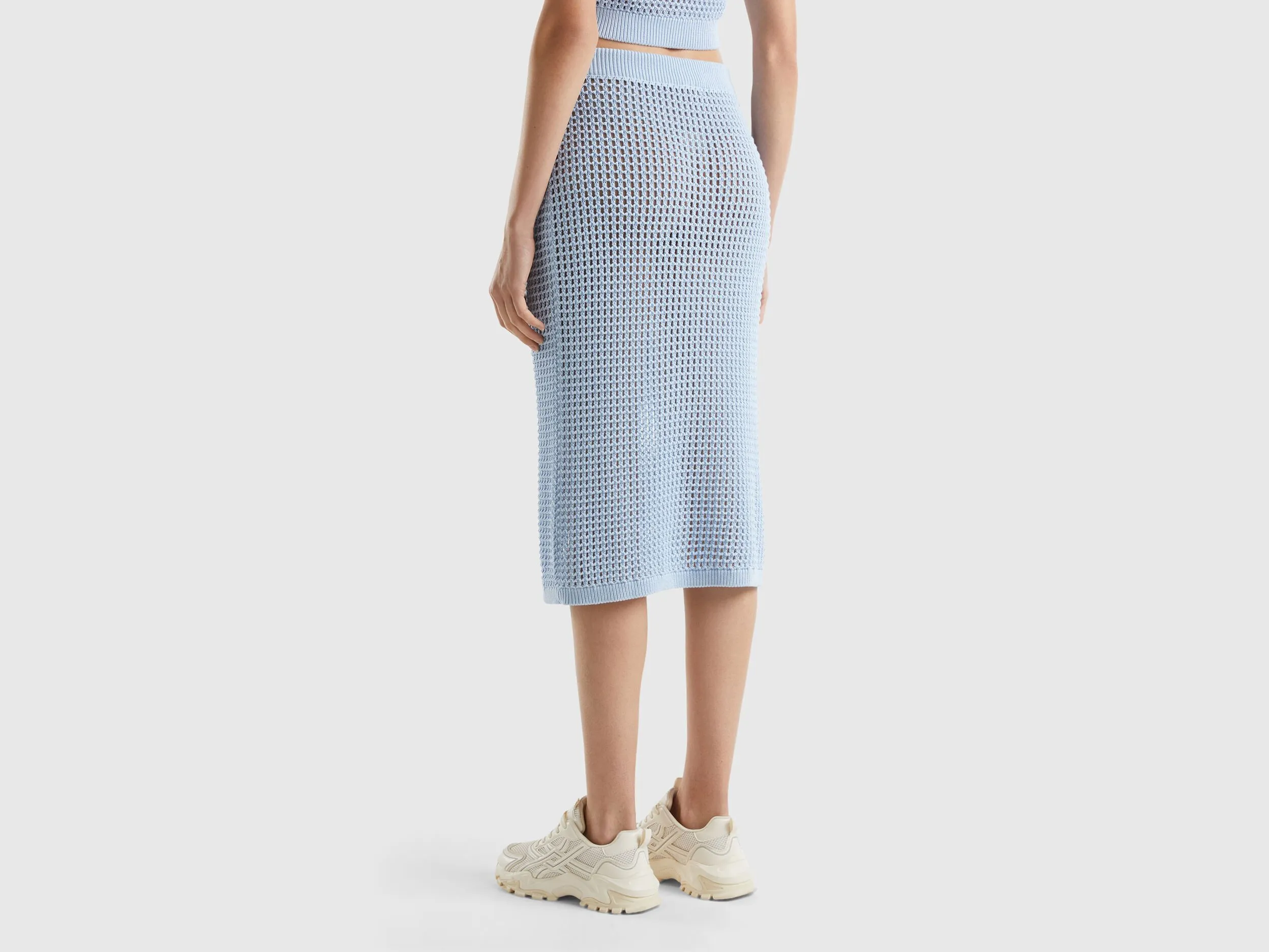 Crochet skirt - Sky Blue | Benetton