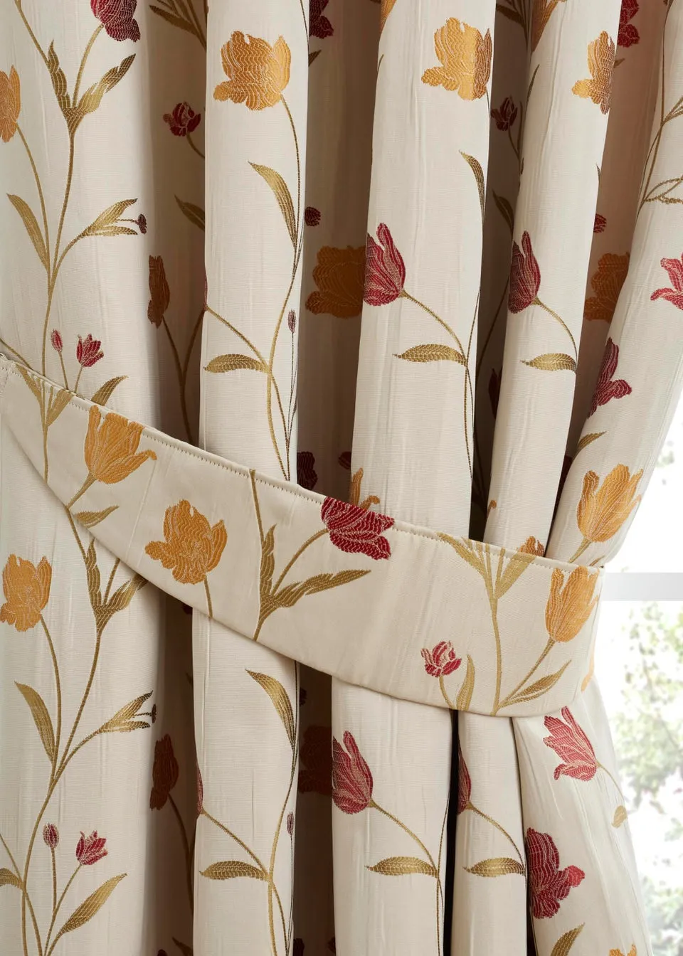 Curtina Juliette Jacquard Natural Pencil Pleat Curtains