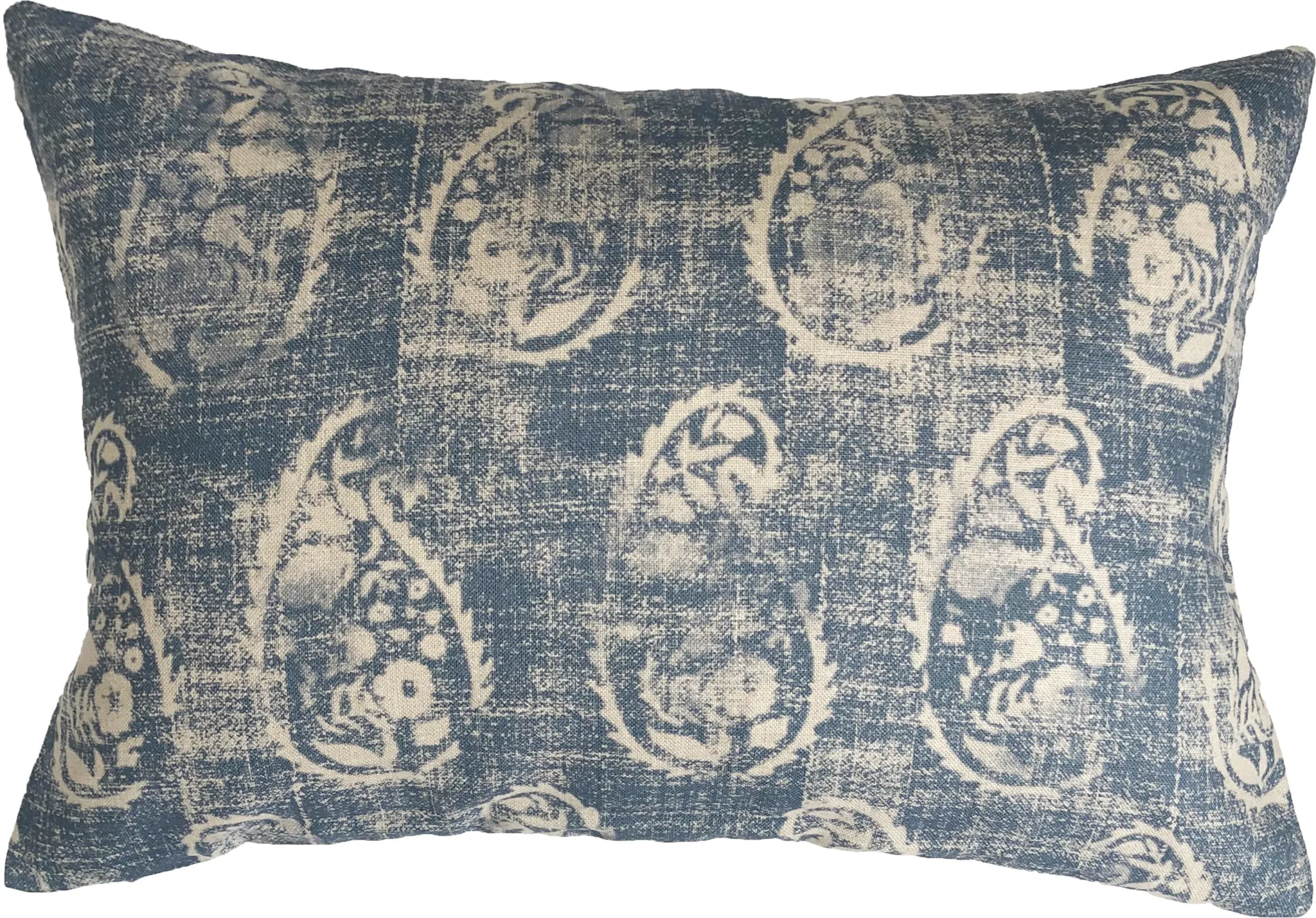 Denim Paisley Throw Pillow