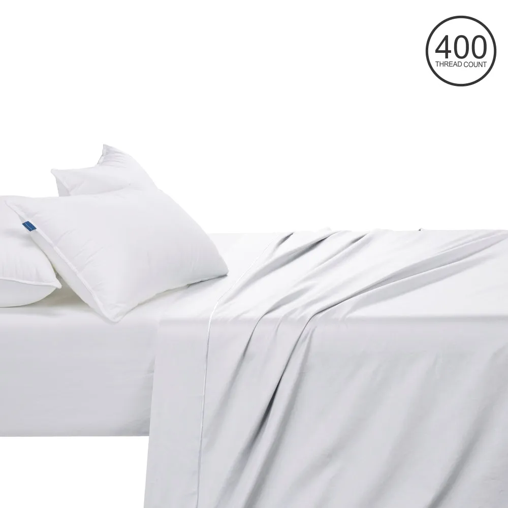 Egyptian Cotton Co 400 Thread Flat Sheet White