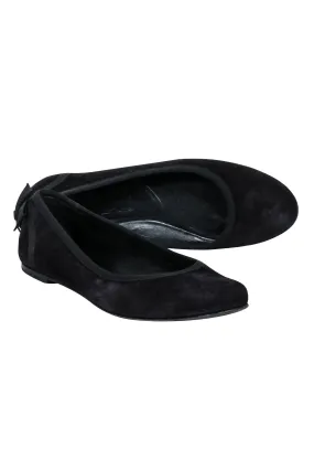 Ferragamo - Black Suede Ballet Flats Sz 7.5