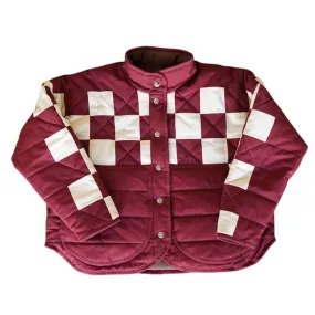 FICE x Lucky Lady Quilt Co. Racing Jacket - Burgundy/Cream