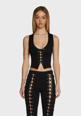 Foxy Rider Lace-Up Vest-