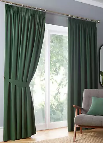 Fusion Dijon Blackout Pair of Pencil Pleat Curtains | Kaleidoscope