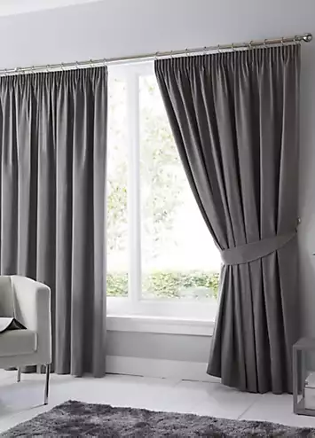 Fusion Dijon Blackout Pair of Pencil Pleat Curtains | Kaleidoscope