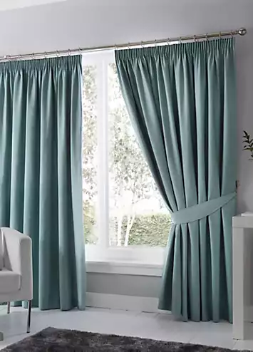 Fusion Dijon Blackout Pair of Pencil Pleat Curtains | Kaleidoscope