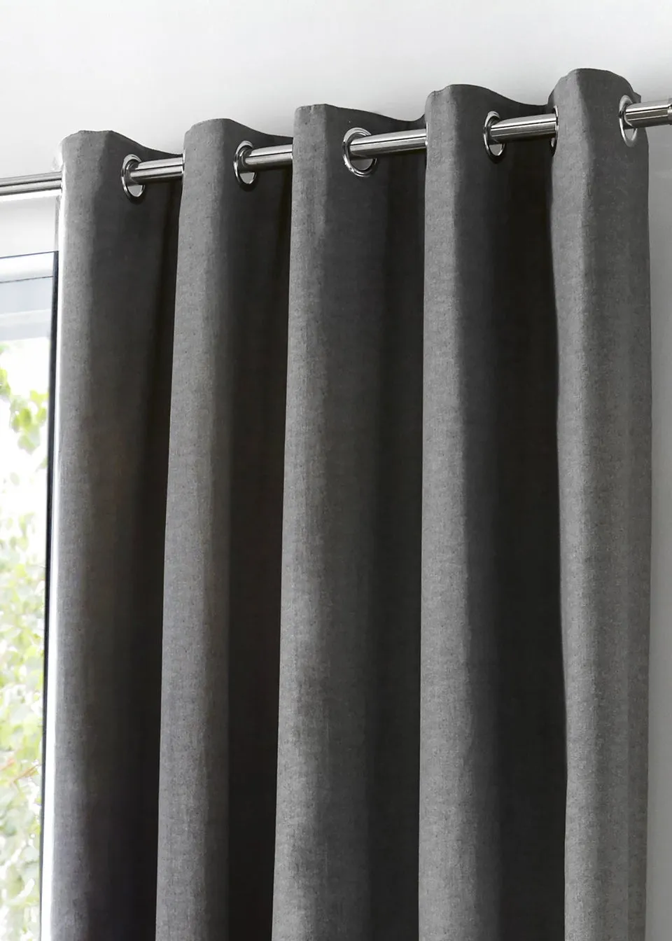 Fusion Sorbonne Grey Eyelet Curtains