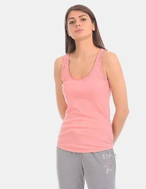 GAP Women Pink Pointelle Racerback Tank