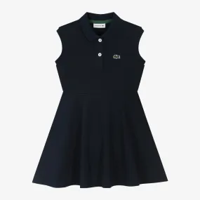 Girls Navy Blue Cotton Polo Dress