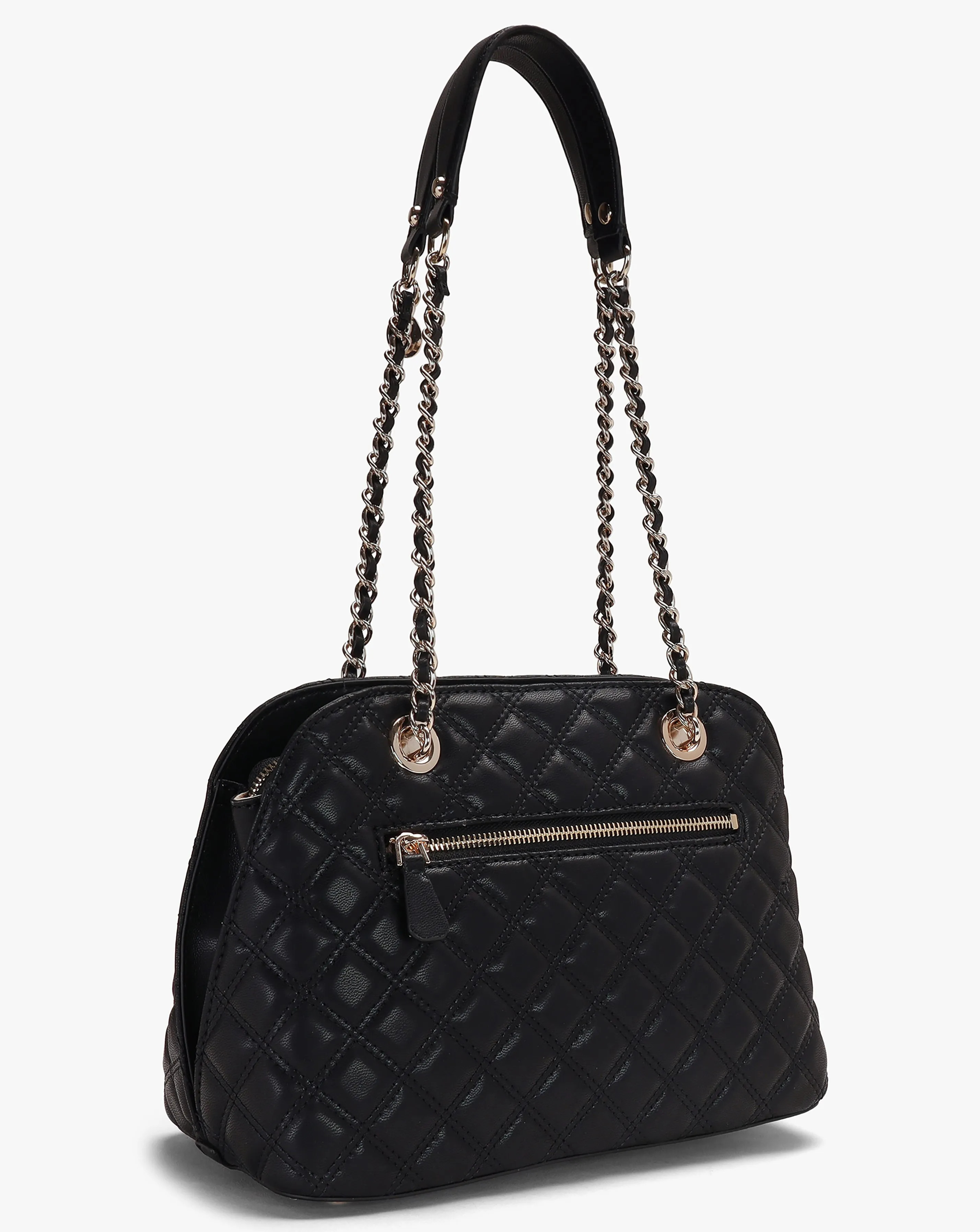 Guess Dome Black Quilted Shoulder Bag