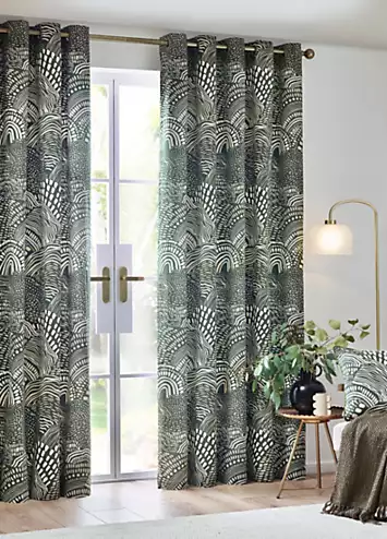 Hoem Nola Lined Pair of Eyelet Curtains | Kaleidoscope