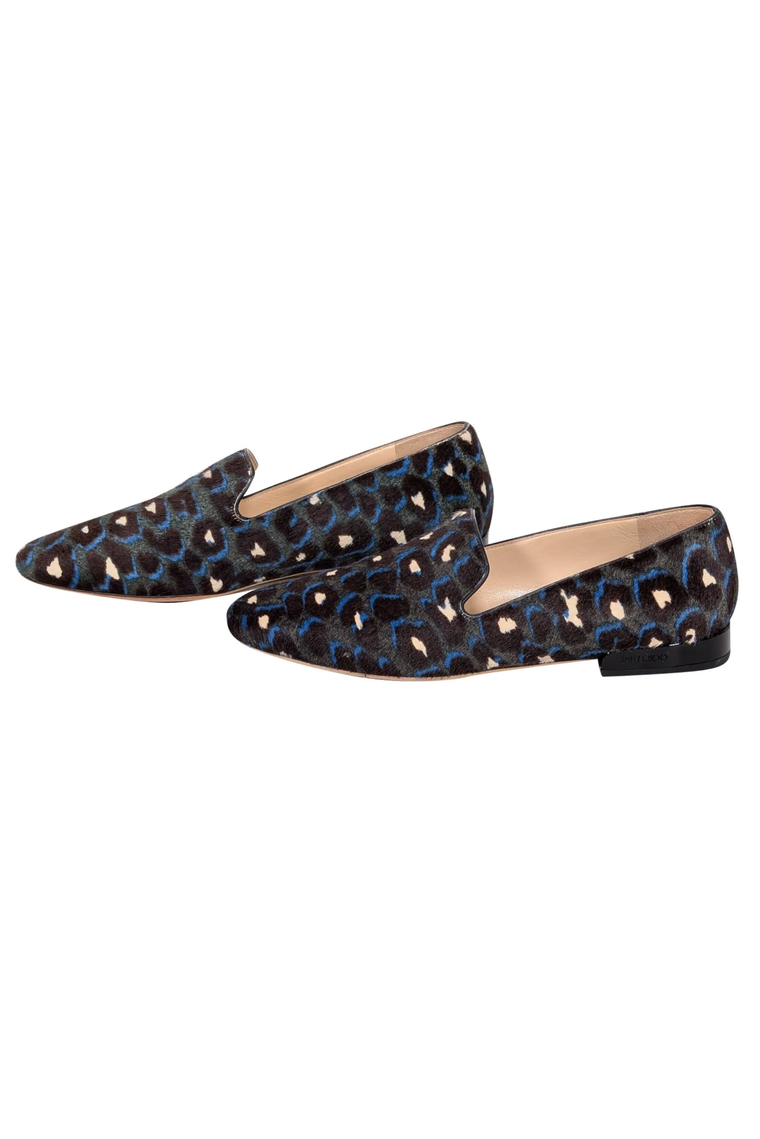 Jimmy Choo - Blue & Grey Leopard Print Flats Sz 6