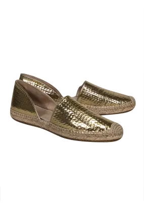 Jimmy Choo - Gold Textured Espadrille Flats Sz 7