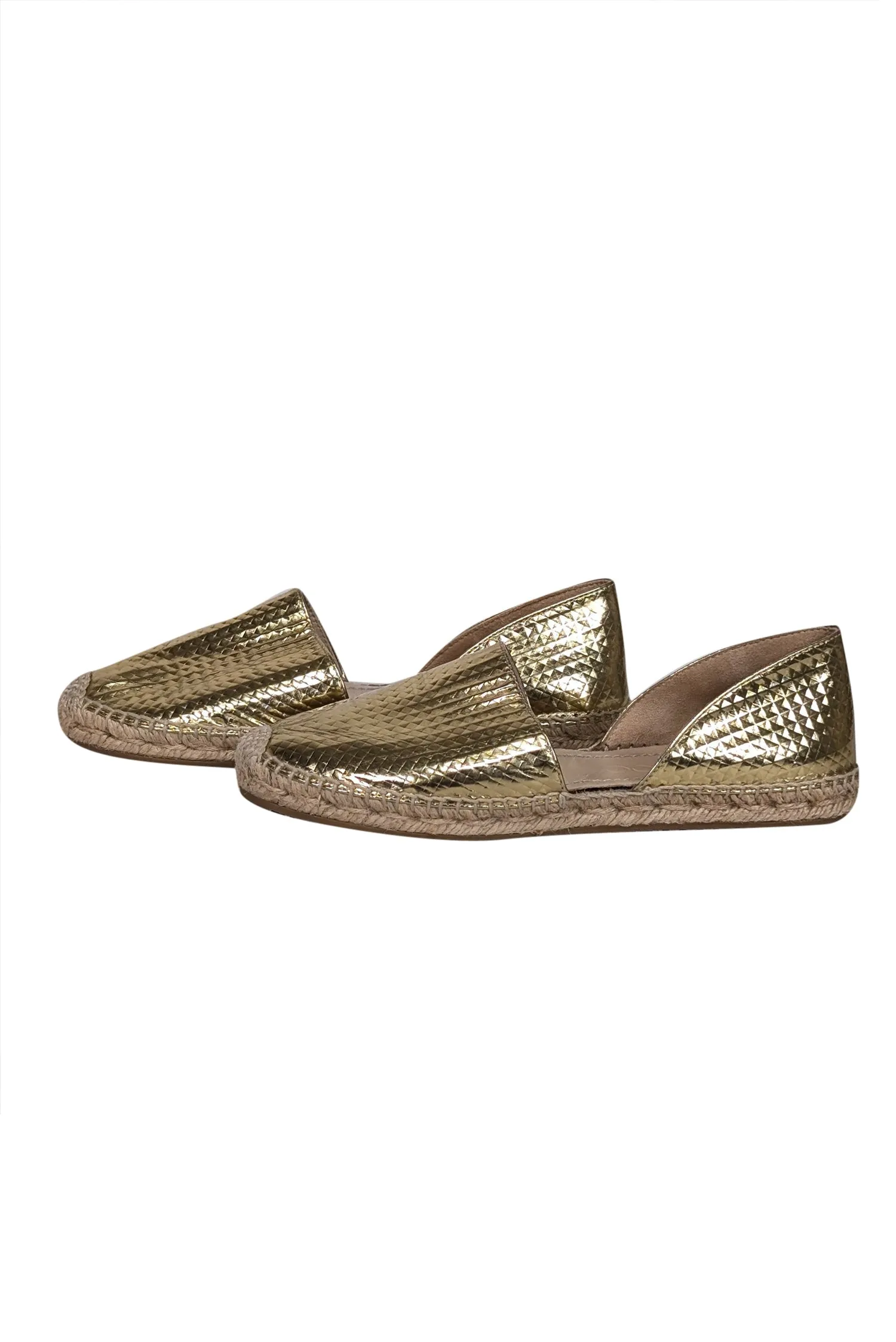 Jimmy Choo - Gold Textured Espadrille Flats Sz 7