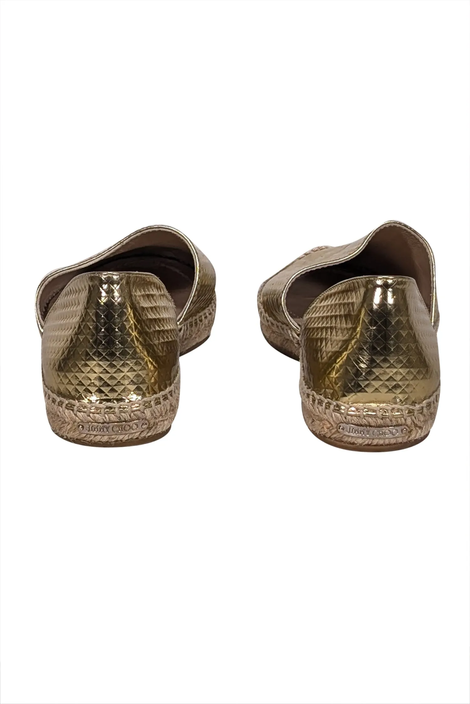 Jimmy Choo - Gold Textured Espadrille Flats Sz 7