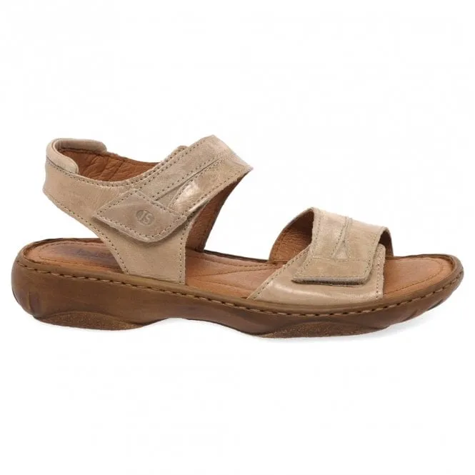 JOSEF SEIBEL  Womens Debra 19 Beige Leather Riptape Sandals 76719 88 200