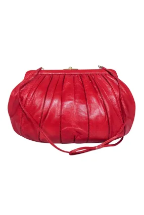 Judith Leiber - Red Reptile Texture Crossbody Bad