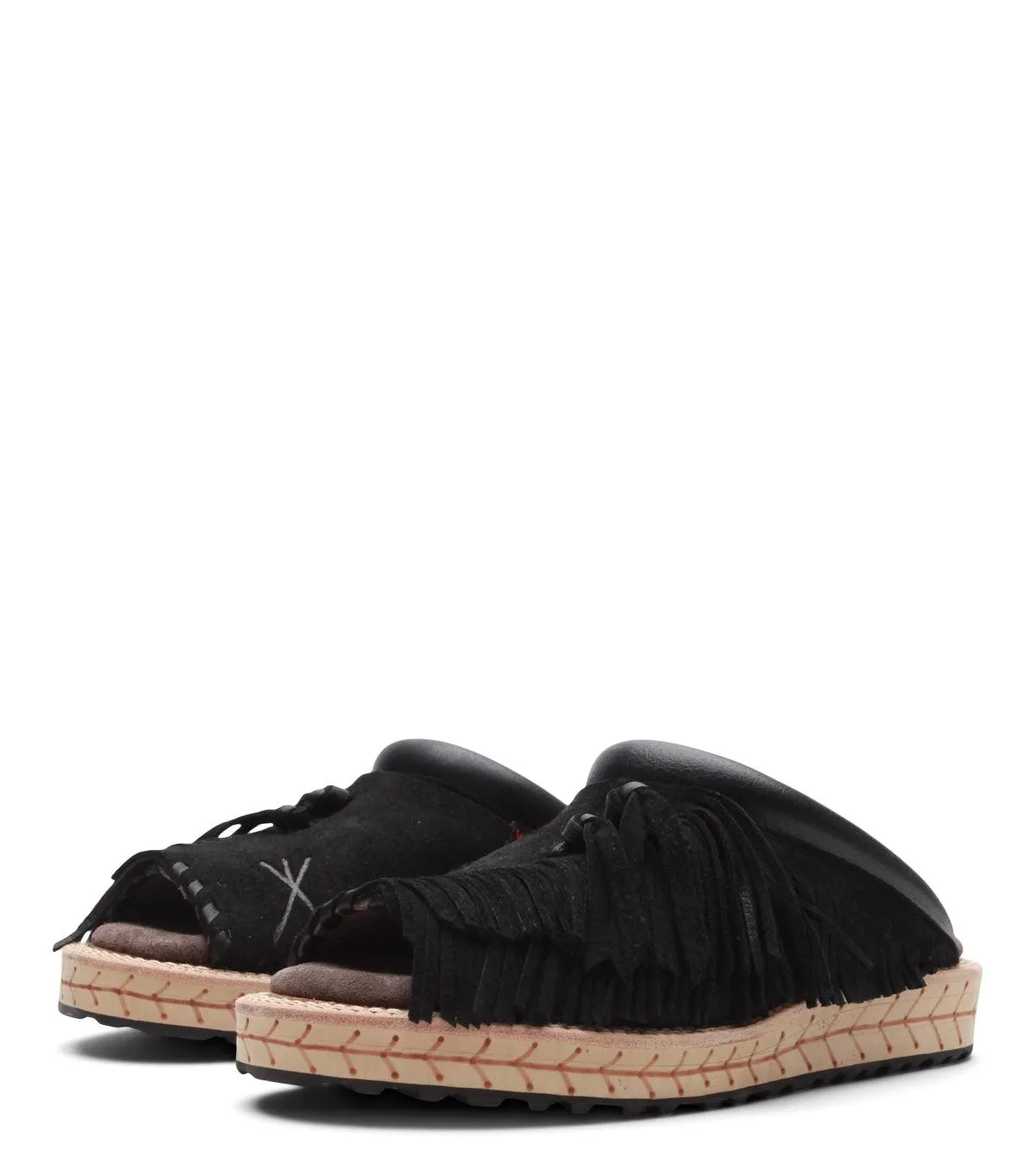 Kapital Deer Leather Pueblo Sabot Sandals Black