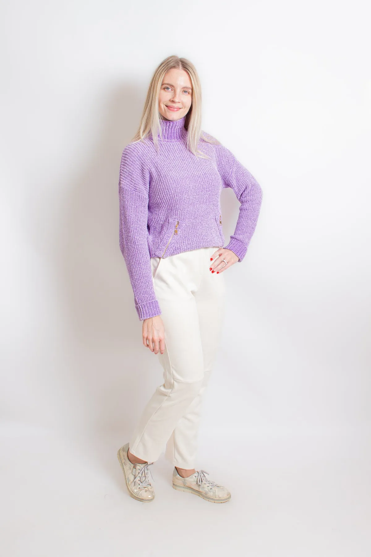 Lavender Turtleneck Sweater