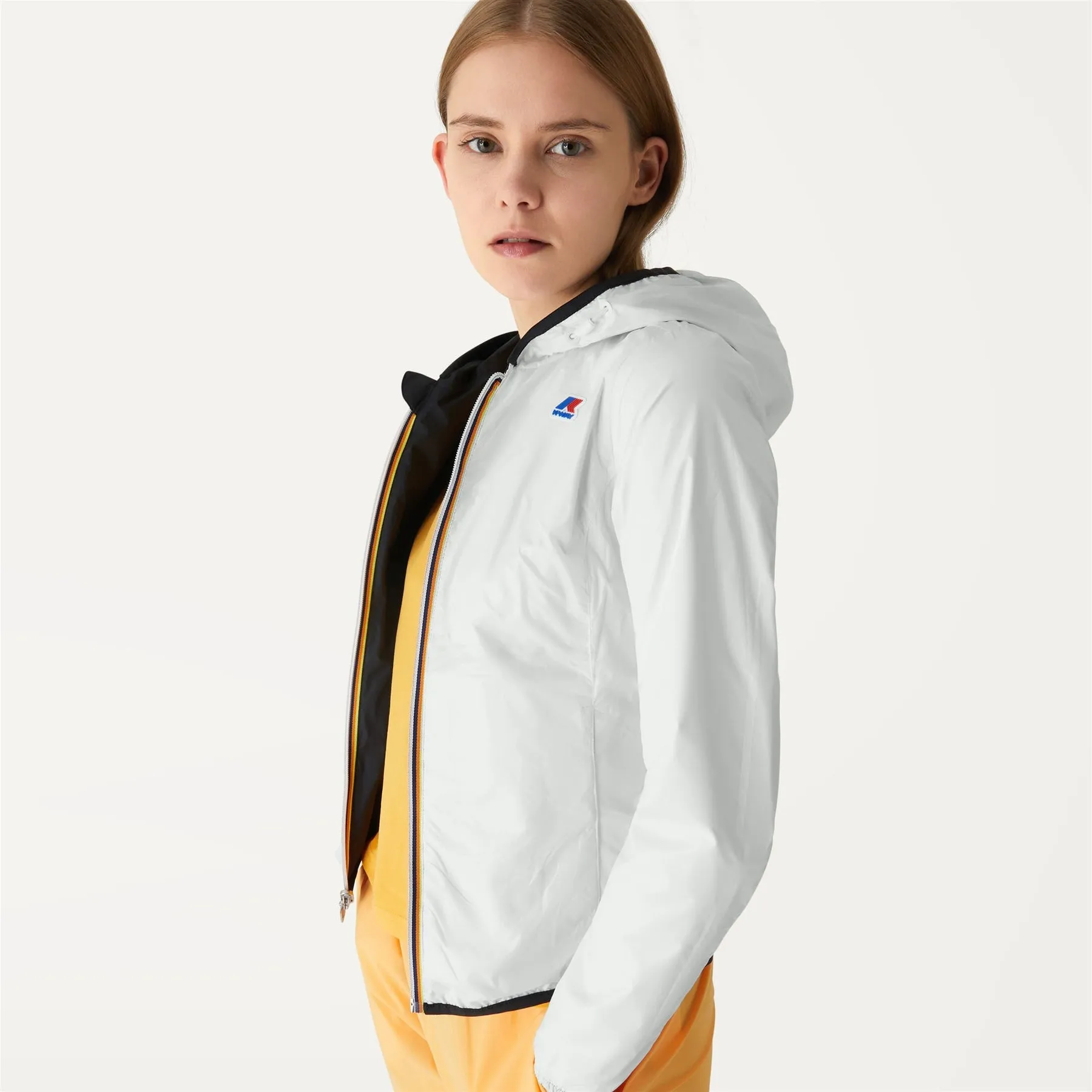 Lily Plus Double - Reversible Waterproof Full Zip Windbreaker in Black/White