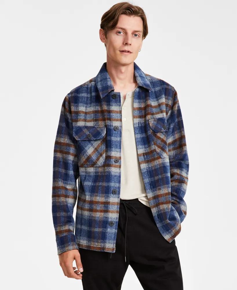 Macy's And Now This Men's Regular-Fit Plaid Shirt Jacket, Created for Macy's