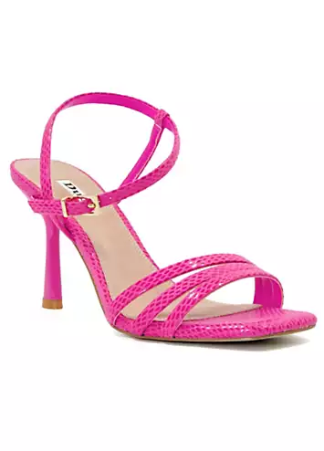 Magnum Pink Reptile Barely There Heeled Sandals by Dune London | Look Again