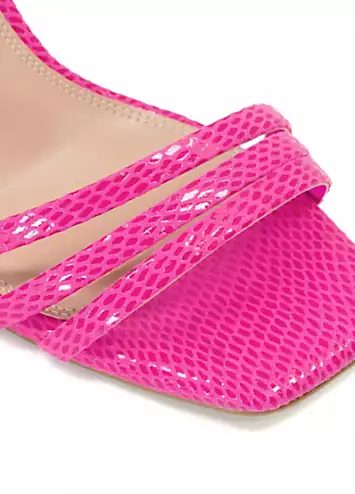 Magnum Pink Reptile Barely There Heeled Sandals by Dune London | Look Again