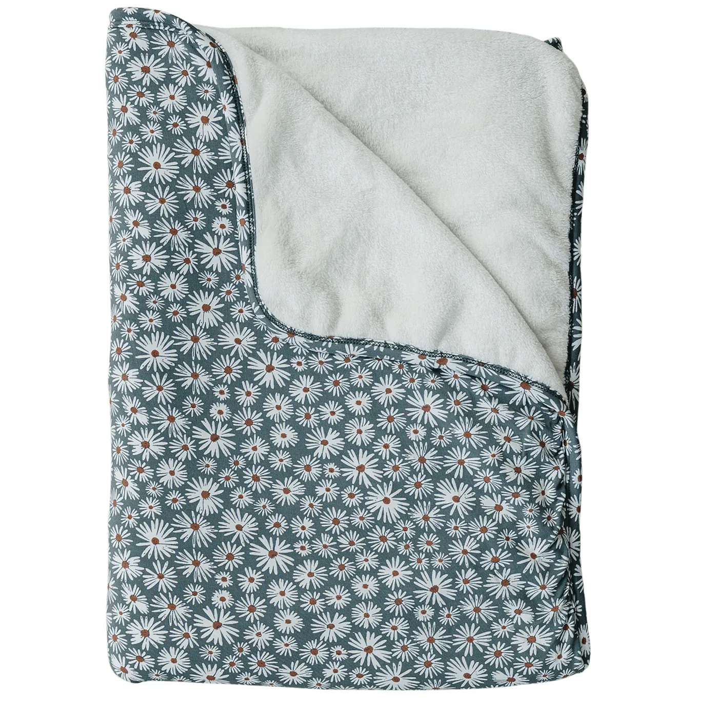 Mebie Baby Dark Green Daisy Bamboo Fleece Quilt *