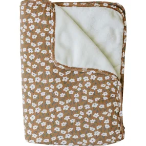 Mebie Baby Mustard Floral Bamboo Fleece Quilt *