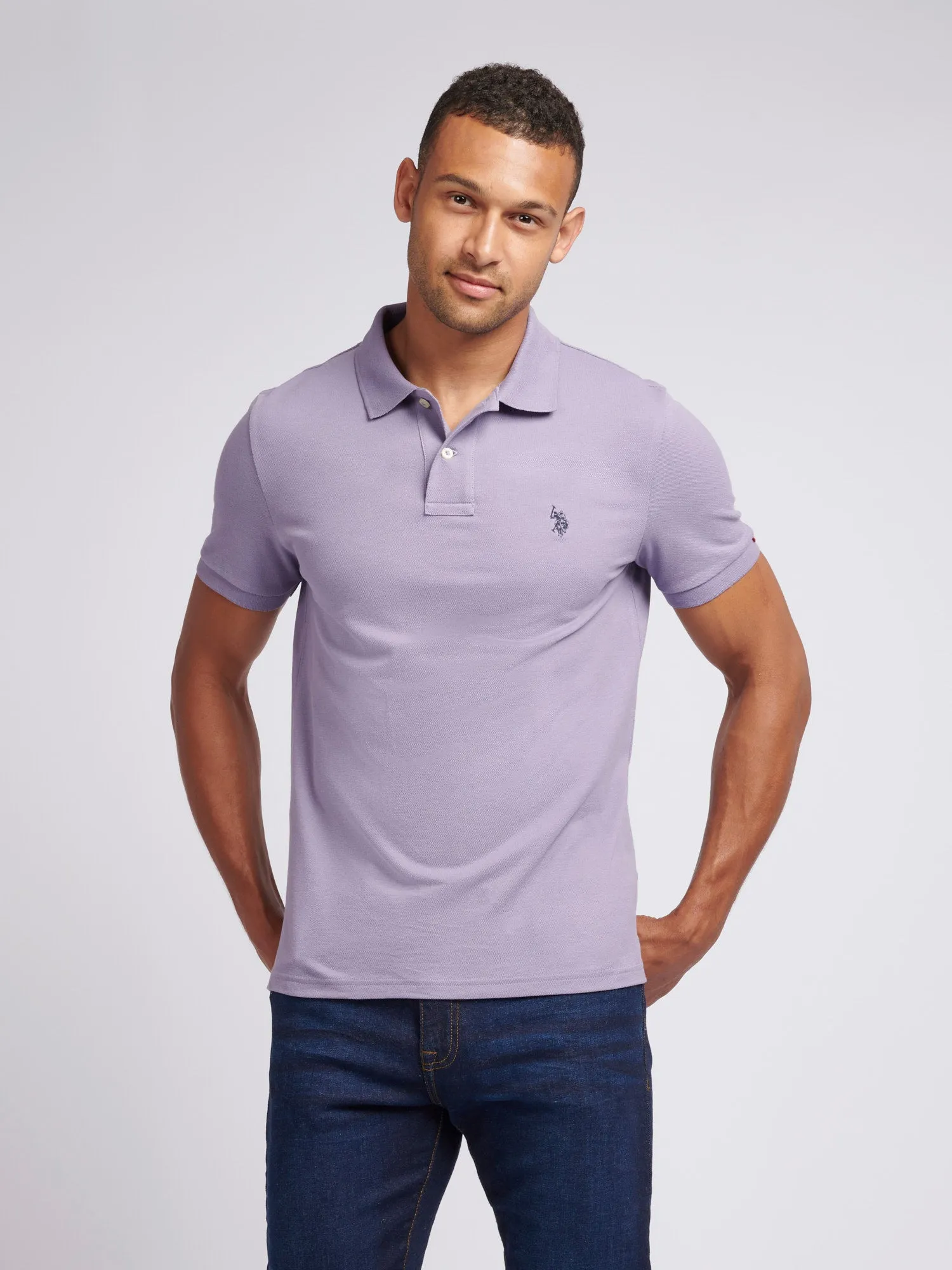 Mens Pique Polo Shirt in Dusk