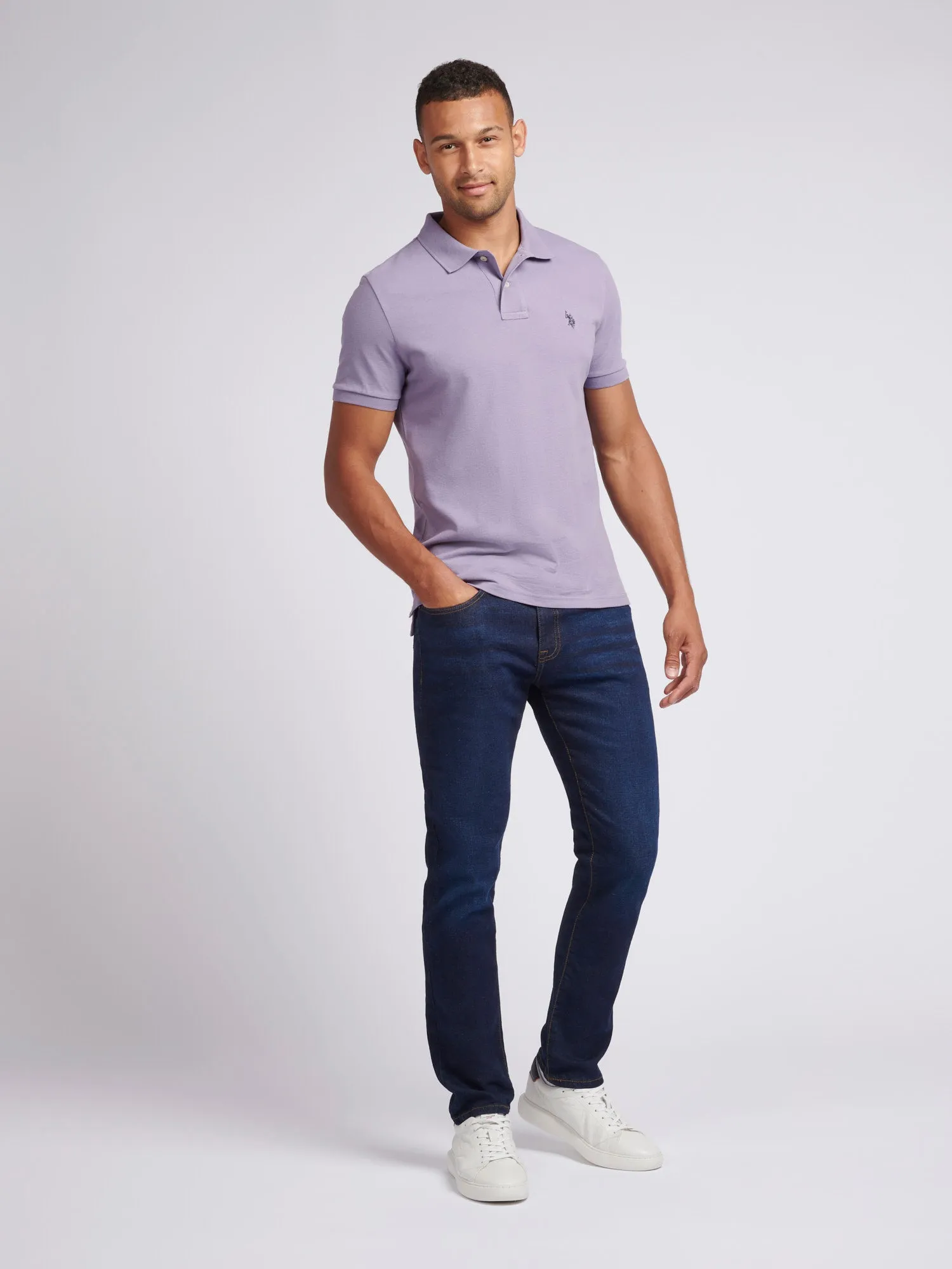 Mens Pique Polo Shirt in Dusk