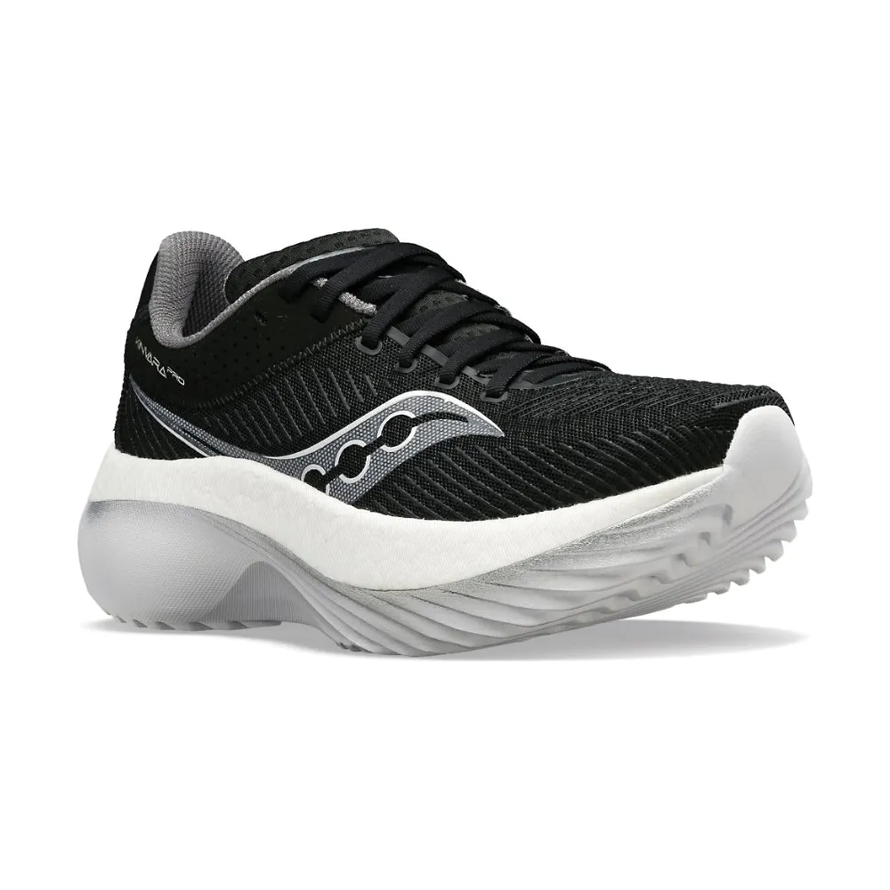 Men's Saucony Kinvara Pro Color: Black | White (WIDE WIDTH)